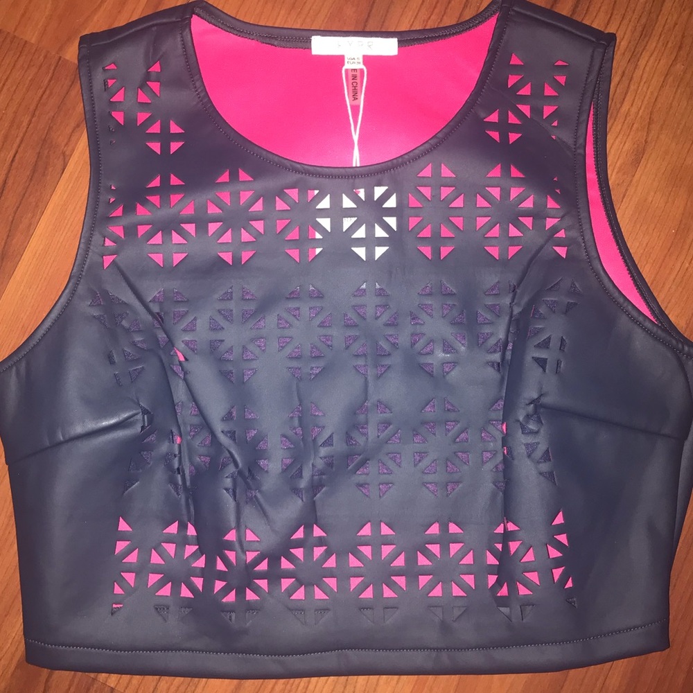 Blue Detailed Crop Top